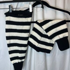 Striped Black and White Leg Warmers